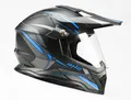 Produktbild: BNO Cross-3 Integralhelm, Crosshelm mit Visier,Motorradhelm, Visier Wechselbar, Schild Abnehmbar, volle ECE Prüfung, Matt Schwarz/Blau, Größe L