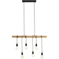 Produktbild: Eglo Hängeleuchte, Braun, Schwarz, Holz, Metall, furniert, Holz,Holz, länglich,länglich, 100 cm, Lampen & Leuchten, Innenbeleuchtung, Hängelampen