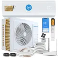 Produktbild: Danyon Klimaanlage Split - 12000 BTU - 3,4 kW, Selbstreinigung, leise, Smart Home, Inverter Klimagerät mit Heizfunktion, Splitgerät vorgefüllt mit R32 Kältemittel, Timer, bis 59 m2, 5m Komplettset