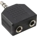 Produktbild: InLine Audio Adapter, 3,5mm Klinke Stecker an 2x 3,5mm Klinke Buchse, Stereo, 3.5mm jack female, 2x 3.5mm, Schwarz