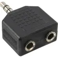Produktbild: Audio Adapter 3,5mm Klinke Stecker zu 2x 3,5mm Klinke Buchse Stereo schwarz