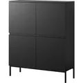 Produktbild: Selsey Highboard Bemmi 100 cm Schwarz mit Schwarzen Beinen