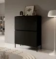 Produktbild: Selsey Highboard Bemmi - Hochkommode 4-türig, Schwarz, 100 cm