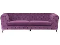 Produktbild: Klassisches Polstersofa Samtstoff Chesterfield Style violett purpur Sotra