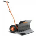 Produktbild: FUXTEC Schneeschaufel auf Rädern FX-SS740, höhenverstellbar - Komfortables Schneeräumen, rückenschonender Schneeschieber, Schneeschild 75 cm Arbeitsbreite-Höhe 42 cm, platzsparend da zusammenklappbar