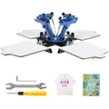 Produktbild: VEVOR 360° Drehbarer Siebdruck 54 x 45 cm Siebdruck-Ausrüstung T-Shirt Doppellagige Palettenpresse zur Positionierung, Blau