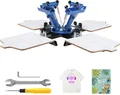 Produktbild: VEVOR 4 Stationen 4 Farben Siebdruckmaschine Siebdruck T-Shirt Textildruck DIY