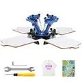 Produktbild: VEVOR Siebdruckpresse T-Shirt Siebdruckmaschine 1 Farben + 4 Stationen, T-Shirtpresse, Hitzepresse Transferpresse DIY Ausrüstung Drucker, Textildruck Kleidung, Kissenbezüge, Gepäckstücke usw.