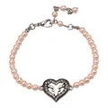 Produktbild: Alpenflüstern Perlen-Trachten-Armkette Strassherz-Hirsch - Damen-Trachtenschmuck mit antik-silber-farbenem Trachten-Strassherz, Trachten-Armband, Perlenarmband (rosa-rosé) DAB075