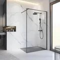 Produktbild: Schulte Duschwand Walk In Trend 2.0 Mattschwarz 200 x 120 cm