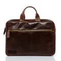 Produktbild: BACCINI große Laptoptasche echt Leder - 15 Zoll Laptop Business-Tasche Ben - Umhängetasche Aktentasche mit Laptop-Fach - Ledertasche Herren und Damen braun handgefertigt