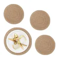 Produktbild: Relaxdays Tischset 4-teilig, für Esstisch, aus Wasserhyazinthe, Platzdecken, runde Telleruntersetzer, Ø 37 cm, Natur