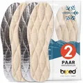 Produktbild: 2 Paar Winter Einlegesohlen - Schuheinlagen aus echter Lammwolle - Wärmende T...