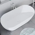 Produktbild: DURAVIT Freistehende Badewanne aus Acryl Standbadewanne DuraMuna in Weiß matt 150x75 cm Füllmenge: 233 l Acrylwanne inkl. Zubehör Wanne für 2 Personen Optimale Wärme Isolierung