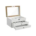 Produktbild: SONGMICS Elegante Schmuckbox mit Spiegel Weiß JOW15WN
