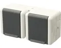 Produktbild: Jung 8220 W Feuchtraum Doppelsteckdose Aufputz waagrecht IP44 hellgrau/dunkelgra