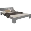 Produktbild: Homestyle4u Doppelbett Holzbett 180 x 200 mit Lattenrost Bett Bettgestell Grau Kiefer Holz - Grau