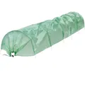 Produktbild: ECD Germany 1x Folientunnel Pflanztunnel 300x55x35 cm 3m Transparent/Grün PE-Gitterfolie 135 g/m² mit 6 Gewölbter Stahldraht Ø 2mm, Foliengewächshaus Gewächshaustunnel Gewächshaus Treibhaus Frühbeet