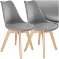 Produktbild: tectake Set Esszimmerstuhl, Scandi-Design, massive Holzbeine, 49 x 53 x 82 cm