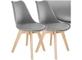 Produktbild: tectake® Set Esszimmerstuhl, Scandi-Design, massive Holzbeine, 49 x 53 x 82 cm