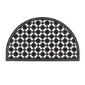 Produktbild: Relaxdays Halbrunder Fußabtreter aus Gummi rutschfest & witterungsbeständig bei Regen, Schnee als Türvorleger für Flur, Balkon, Terrasse, Veranda als Fußmatte halbrund, Schwarz, 45 x 75 x 1 cm