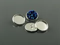 Produktbild: 2 Rahmen als Knöpfe in silberfarben für 12 mm Cabochons