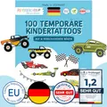 Produktbild: Papierdrachen 100 besonders hautfreundliche Kindertattoos - Tattoos Autos - für Kinder - für Jungen und Mädchen - geprüft & made in Germany - Set 25