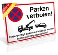 Produktbild: Schild Parken verboten | PVC 30 x 20 cm | Unberechtigt parkende Fahrzeuge wer...
