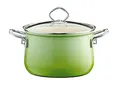Produktbild: Riess, 0651-036, Fleischtopf mit Glasdeckel, NOUVELLE, SMARAGD, Durchmesser 16 cm, Höhe 17.3 cm, Inhalt 1.5 Liter, Emaille, Induktion