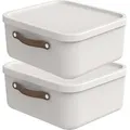 Produktbild: Rotho 2er-Set Aufbewahrungsbox 20 L Maloja - Kunststoffbox mit Deckel - Stapelbox 39,5 x 38,0 x 17,7 cm - Plastikbox Ordnungsbox Allzweckkiste