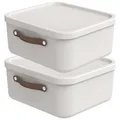 Produktbild: Rotho Maloja 2er-Set Aufbewahrungsbox mit Deckel 20 l, Kunststoff, weiss, 20 (39.5 x 38.0 x 17.7 cm)