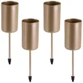 Produktbild: 4er Set Kerzenhalter Stecker aus Metall - Moderne, minimalistische Stabkerzenhalter für DIY Adventskranz Gold matt, Ø 2,3 x 4 cm - Kerzenstecker für Stabkerzen, Kerzenständer als Tischdeko
