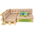 Produktbild: Pillows24 – Palettenkissen – 6-teiliges Set | Palettenauflage für Palettensofa | Sitz- und Rückenkissen für Europaletten | Palettenmöbel Indoor & Outdoor, UV-beständig | Made in EU | Cappuccino