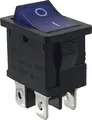 Produktbild: Einbau Wippschalter, Blau 19 x 13 mm, 6 A, 250 V 4Pins, blau LED beleuchtet