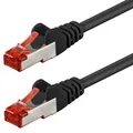 Produktbild: Netzwerkkabel Cat.6 schwarz 0,5m S/FTP PiMF 250MHz DSL LAN Patch-Kabel 1:1