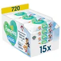 Produktbild: Pampers Harmonie Aqua Baby-Feuchttücher Paw Patrol, 15 Packungen mit 48 Feuchttüchern, 720 Baby-Feuchttücher helfen, den natürlichen pH-Wert der Haut wiederherzustellen, leichte Lotion mit 99% Wasser