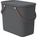 Produktbild: Rotho Aufbewahrungsbox mit Deckel 25L Albula - Kunststoffbox 40 x 23,5 x 34 cm - Stapelbox mit bequemen Griffen - Regalbox aus robustem Kunststoff - Grau