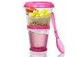 Produktbild: Goods+Gadgets Aufbewahrungsbecher GOODS+GADGETS Müsli To-Go Becher 2in1 mit Kühlfach & Klapp-Löffel, (Milchkühlfach & Klapp-Löffel), Joghurt 2-Go Reise-Becher