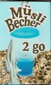 Produktbild: Müslibecher-2-go Müsli Reise Becher mit isoliertem Milchkühlfach & Löffel blau