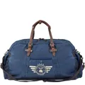 Produktbild: Greenburry Reisetasche Aviator Blue Edition, used Look Canvas mit Lederbesatz, Sporttasche 65cm, Weekender
