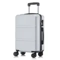 Produktbild: Koffer Trolley Reisekoffer Suitcase, Rollkoffer Handgepäck ,mit 4 Rollen360°, Hartschalenreisekoffer, Zahlenschloss, Weicher Gummigriff (XL, Silber)