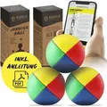 Produktbild: Diabolo Freizeitsport Jonglierbälle 3er Set (vierfarbig), Ø 62mm, 100g - mit plastikfreier Geschenkverpackung