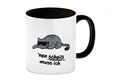 Produktbild: speecheese Tasse nen Scheiß muss ich Kaffeebecher Schwarz mit coolem Katzen-Motiv