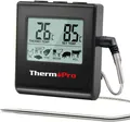 Produktbild: ThermoPro TP16 Fleischthermometer Digital Grillthermometer Schwarz Timer