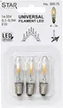 Produktbild: Star Ersatzleuchtmittel LED, E10, klar, 3 LM, 0,1-0,5 W, warmwhite, 3 St./ Karte, 2100 K, 300-75