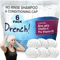 Produktbild: Drench! Haarwaschhauben 6x Haar Shampoo Cap - 6er Pack - Haare Waschen ohne Wasser - Waschhaube mit Conditioner - Mit Aloe Vera Vitamin E und