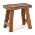 Produktbild: DESIGN DELIGHTS Vintage SITZHOCKER Rustic | 41x42x24 cm (HxBxT), Teakholz | Holzhocker, Teakhocker, Pflanzenhocker | Farbe: 01 Natur-Vintage