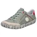 Produktbild: Rieker Plateausneaker Schlupfschuh, Halbschuh, Freizeitsneaker mit Gummizug grün|rot 40 EU