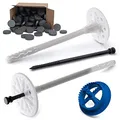 Produktbild: STRÜBER WDVS SET (Ø10x200mm Dämmstoffdübel mit Kunststoffnagel 600St + Grau Styropor Rondelle 600St + Styroporfräser 1St) Satz für Fassadendämmung Wärmedämmung EPS Abdeckkappen Fräse Tellerdübel ETA