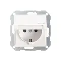 Produktbild: GIRA - System 55 - Schuko-Steckdose mit Klappdeckel *reinweiss seidenmatt* (0454 27)
